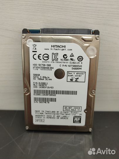 Жесткий диск 2.5 Hitachi 500GB HTS547550A9E384