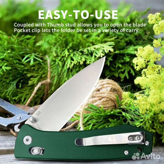 Нож складной Freetiger D2 G10 Green Orange new