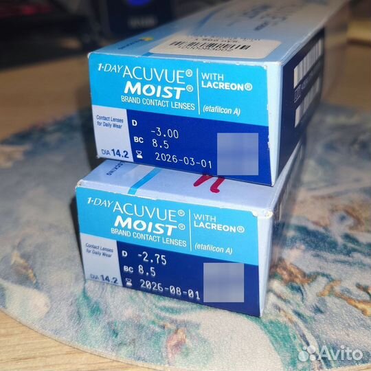 Линзы Acuvue Moist 1 day -2.75 / -3.00