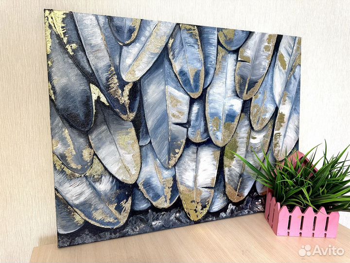 Картина на холсте «Сизые перья«