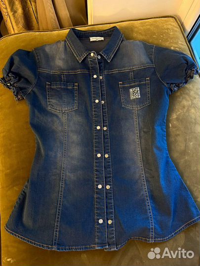 Джинсовая рубашка кофта р.12
