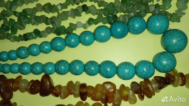 Бусы, браслеты, серьги СССР, натуральные камни