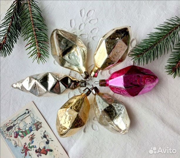 Елочные игрушки стекло СССР