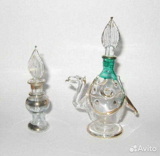 Флаконы для парфюмерии, духов стекло винтаж 2 шт