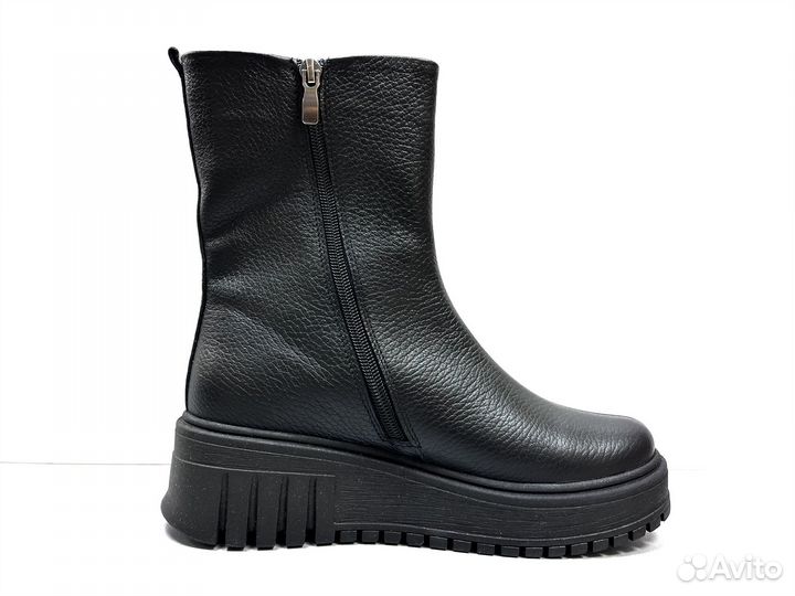 Полусапоги женские зимние натуральная кожа мех