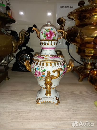 Самовар фарфоровый гжель СССР