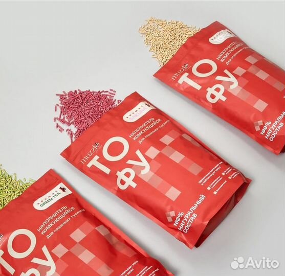 Соевый наполнитель для кошачьего туалета тофу