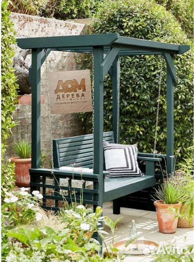 Качели деревянные стильные современные варианты