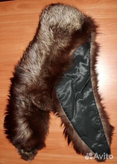 Воротник натуральный мех на подкладке длина 120 см