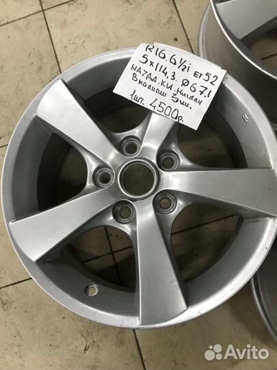R16. J6,5 Et52. 5-114, 3 67,1mm Mazda kia 3шт