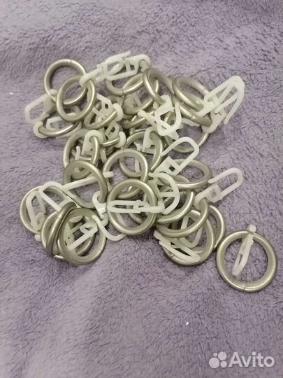 Кольца металлические бесшумные с крючком для штор