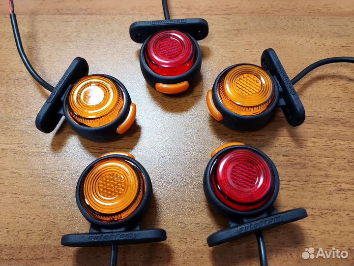 К-кт 2 шт Рожки Фуру 12/24в диод 5см Красно-Желт