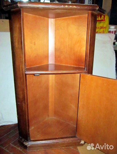 Тумба угловая, столик стеклянный винтаж