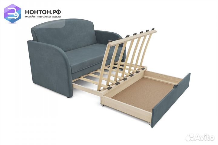 Диван выкатной Малютка велюр серый