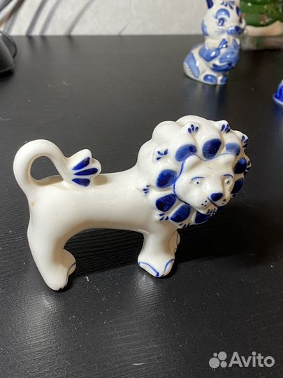 Фигурка гжель лев СССР