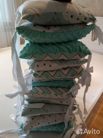 Бортики подушки в кроватку 12шт