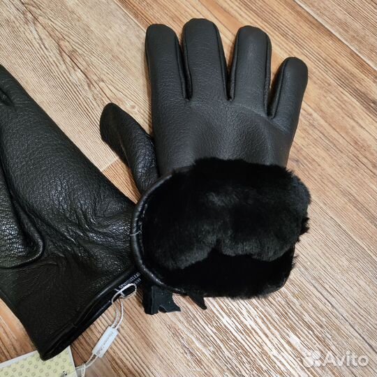 Перчатки мужские натур. мех и кожа оленя