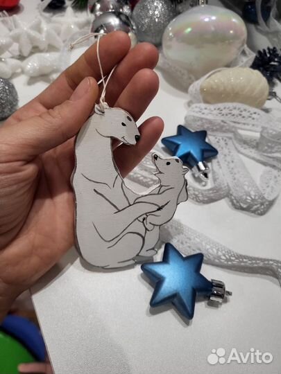 Деревянные елочные игрушки на заказ