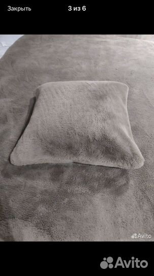 Плед zara home 140x190 см, мягкий мех с подушкой