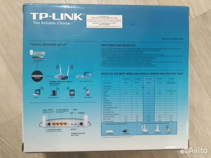 Роутер adsl2+ TP-link TD-W8960N