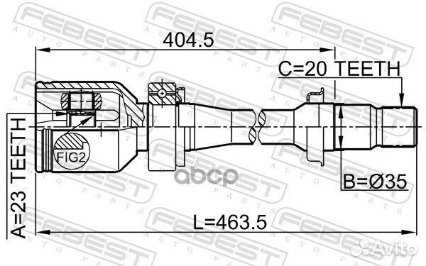 Шрус внутренний правый 23X35X20 0111-SXM10RH