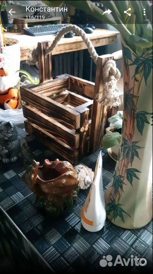 Деревянная корзиночка.Можно использовать по своему