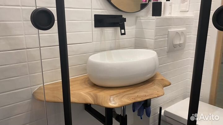 Столешница под раковину из карагача