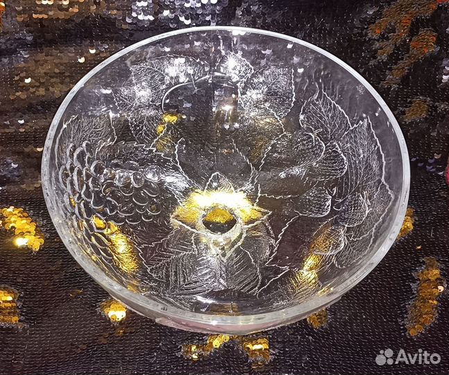 Ваза для фруктов на ножке хрусталь