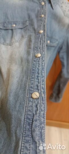 Рубашка джинсовая, размер 146