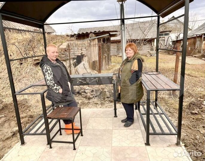 Мангал с печью под казан