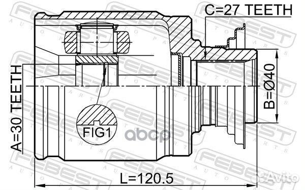 ШРУС внутренний правый 30X40X27 honda civic 4D