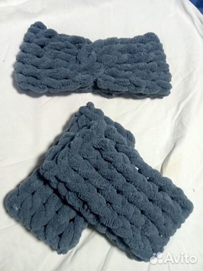 Комплект. Повязка на голову и митенки