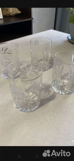 Графин хрустальный большой и 4 стакана