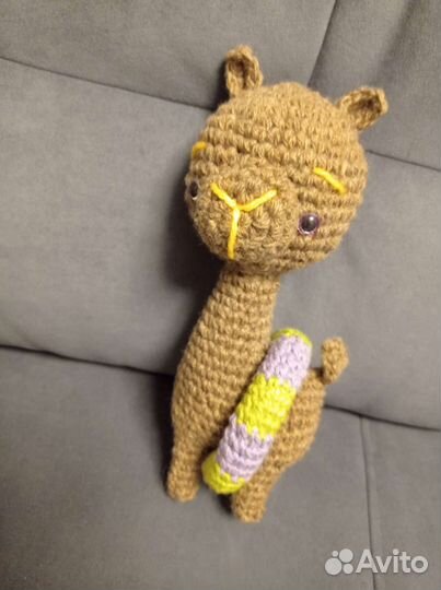 Мягкие вязаные изделия Морковь, лама, улитка, кот