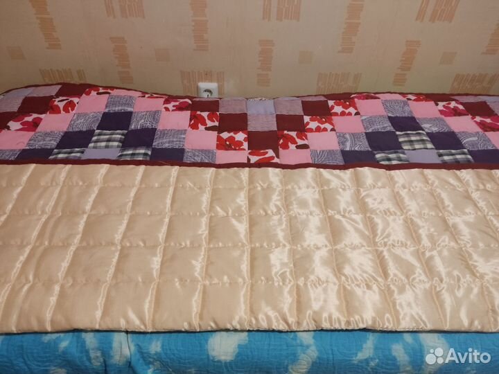 Лоскутное одеяло-покрывало ручной работы