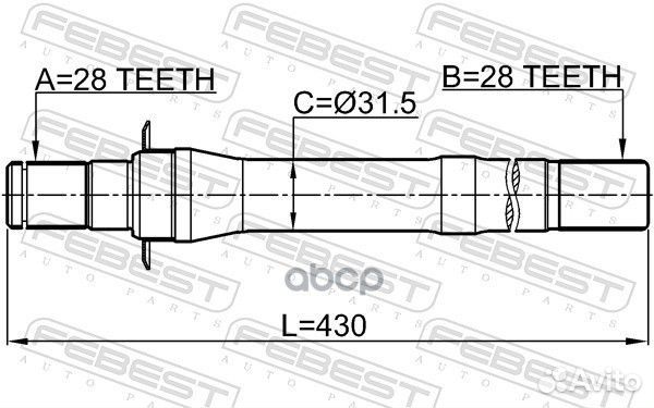 Полуось правая hyundai IX35/tucson 10MY 2009