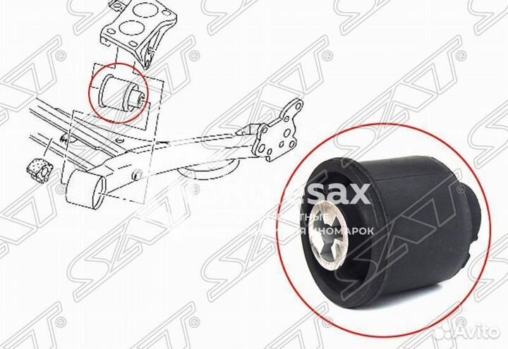 Сайлентблок задней балки volkswagen polo 02-16/gol