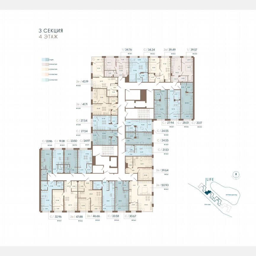 Апартаменты-студия, 34,5 м², 4/8 эт.