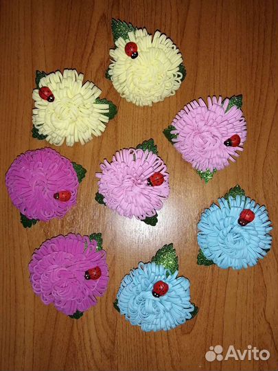 Бантики для волос из фоамирана с блёстками