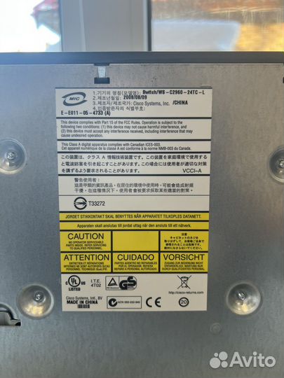 Коммутатор 24 порта Cisco Catalyst WS-C2960-24TC-L