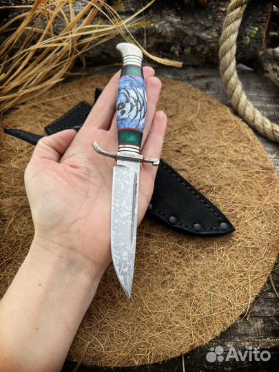 Финка нквд клинок сталь Х12мф c травлением