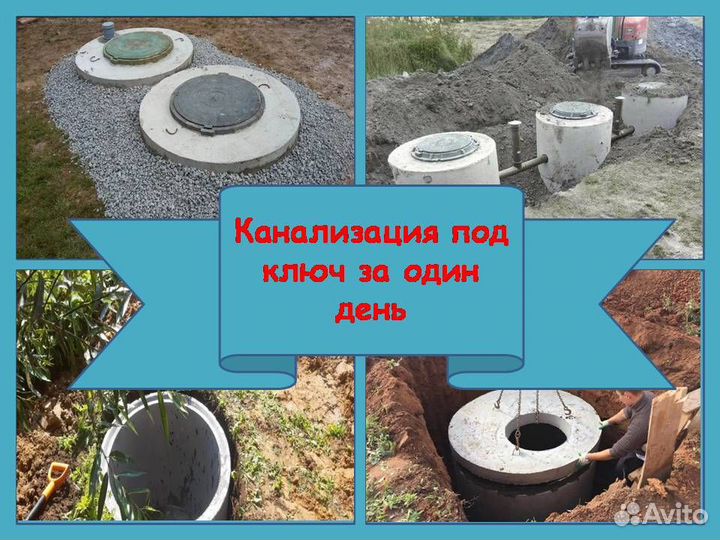 Септик из бетонных колец канализация под ключ