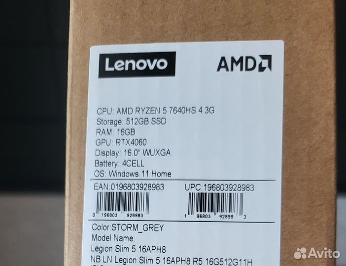 Lenovo Legion Slim 5 2023 4060 7640HS 16Gb 512Gb