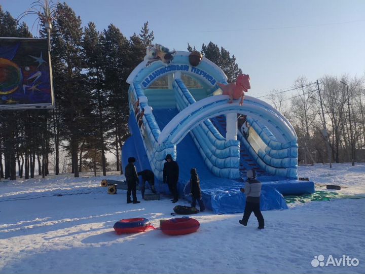 Надувной батут “Ледниковый период” 15x6 м для парков и ТЦ