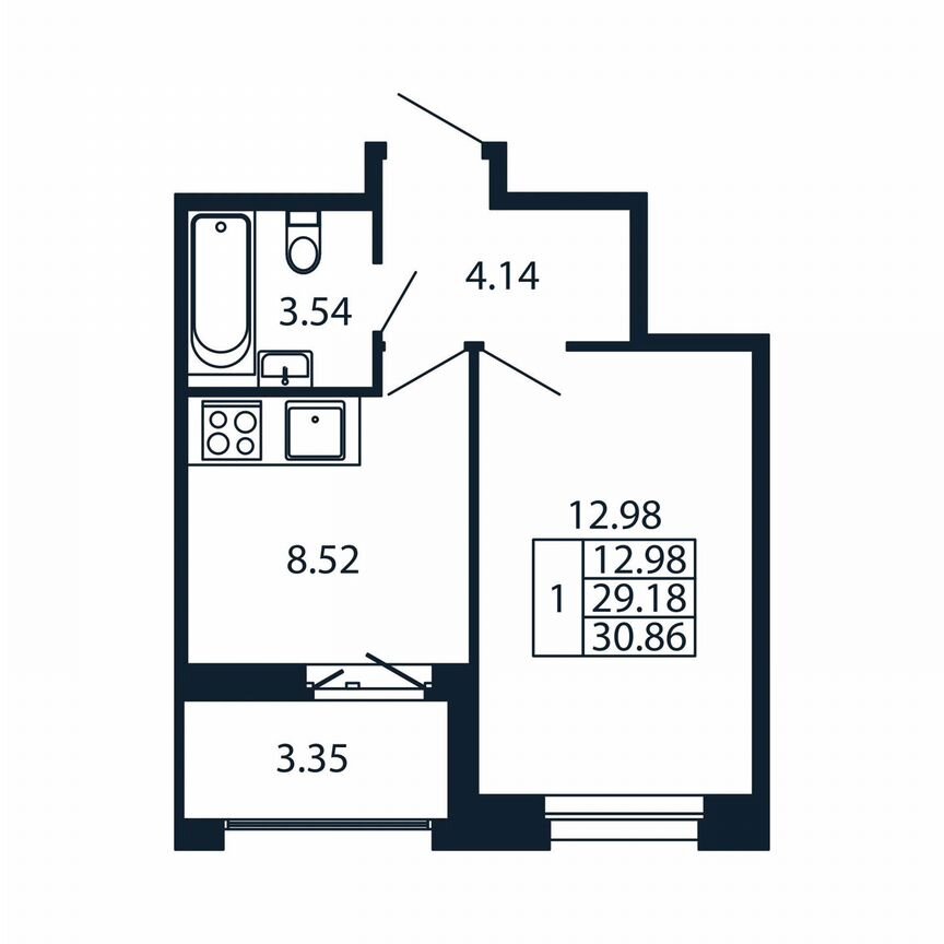1-к. квартира, 32,5 м², 9/12 эт.