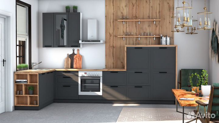 Кухня Монс - Кухня с матовыми мдф фасадами