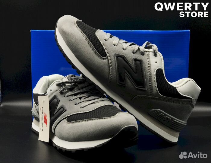 Серые мужские кроссовки от New Balance, размеры 41