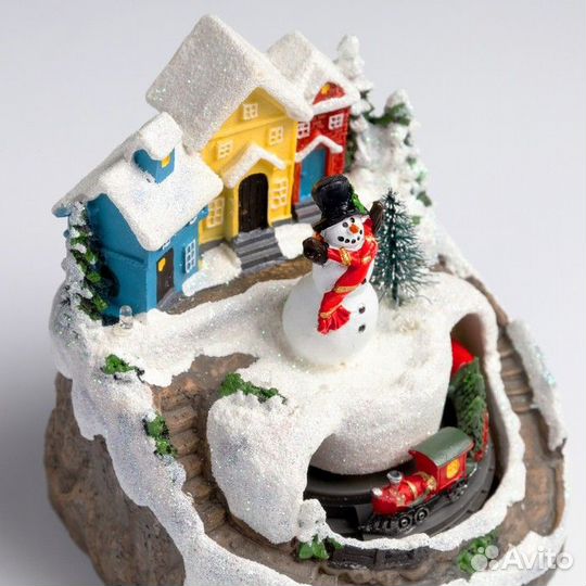 Светодиодная фигура 'Поезд и снеговик' 16 x 10 x 1