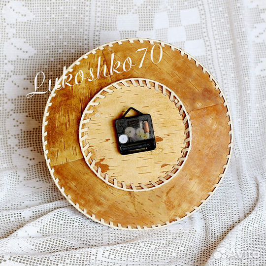 Часы из бересты настенные большие 