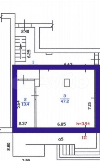 Свободного назначения, 60 м²